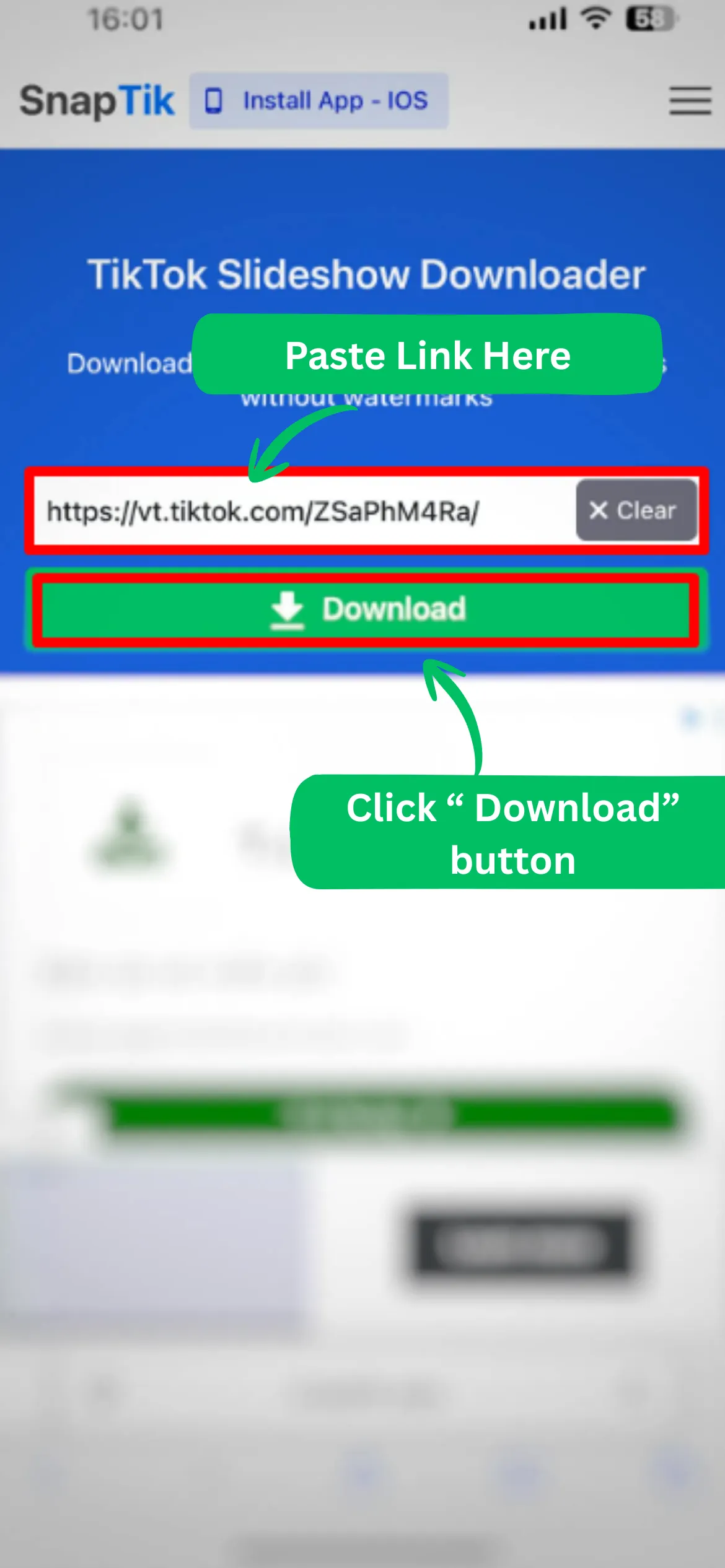 Gehen Sie zu SnapTik.app